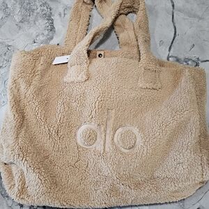 ALO Foxy Yoga Tan Sherpa Tote Bag